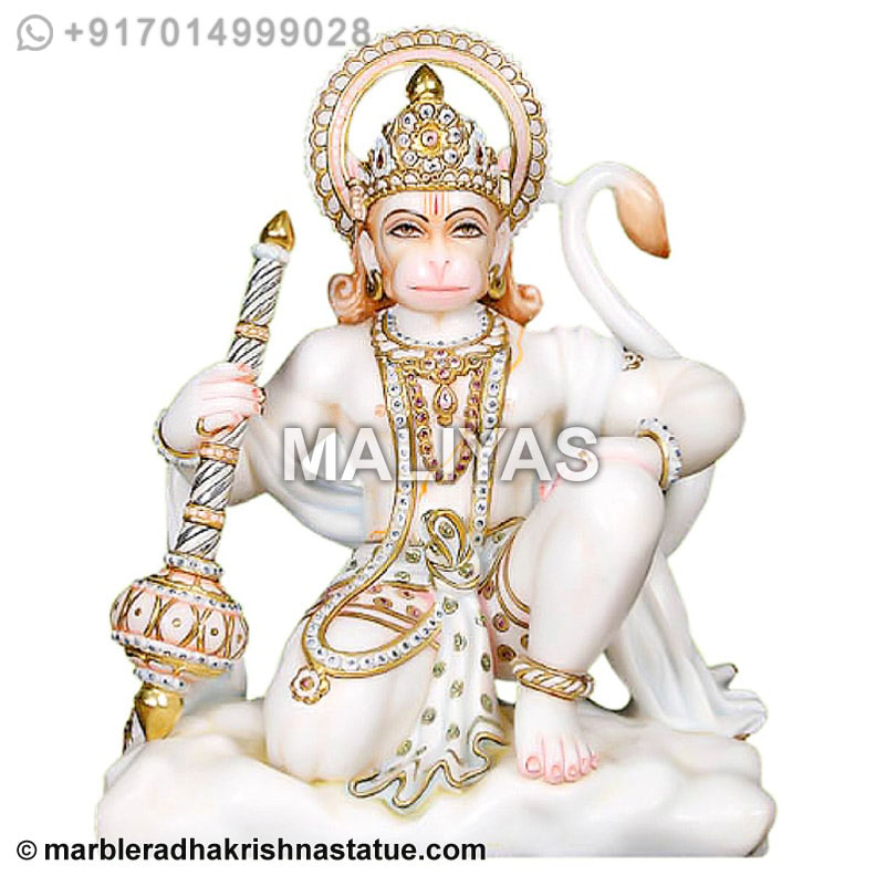 God Hanuman Marble Statue