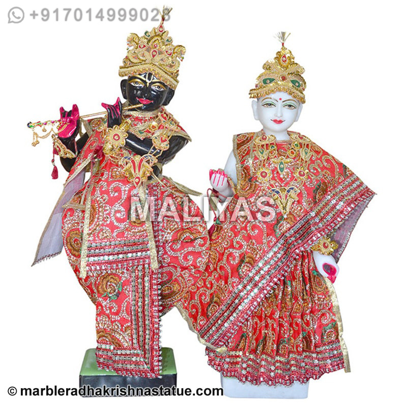 Iskcon radha krishna statue stone