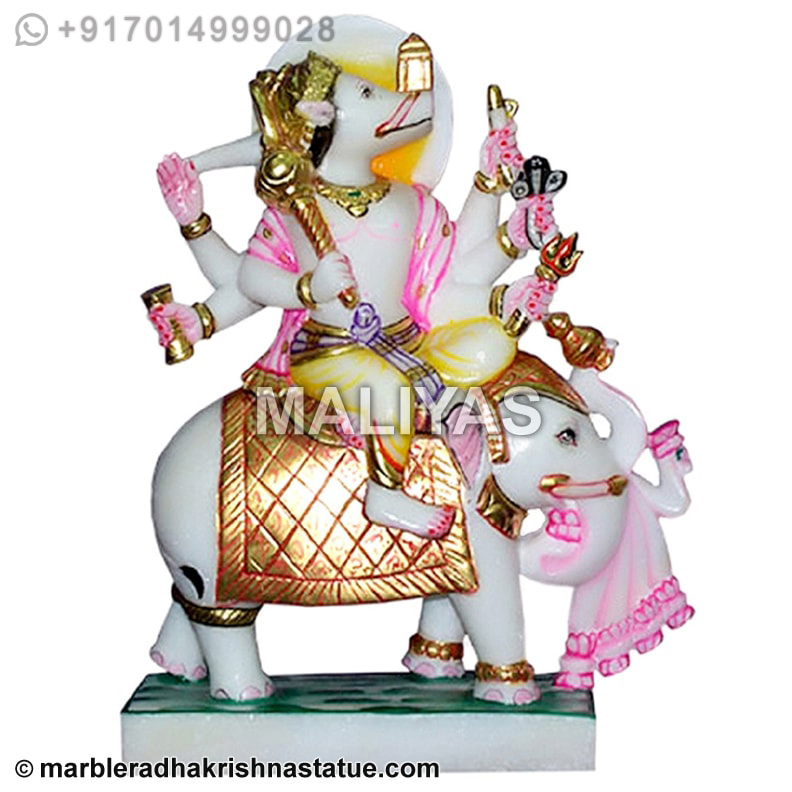 Marble Manibhadra Statue