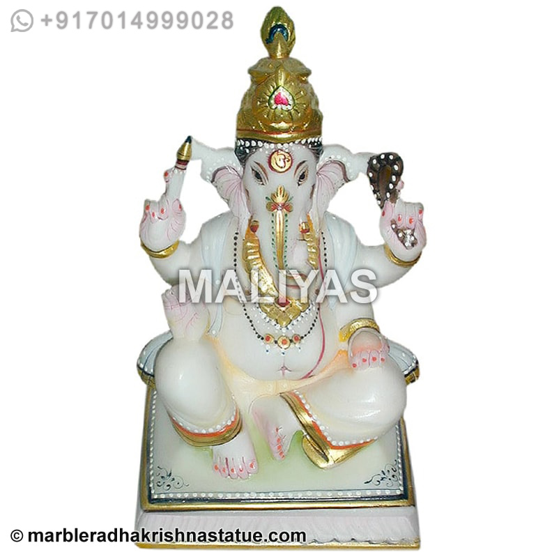Marble Small Altar Ganesh Statue