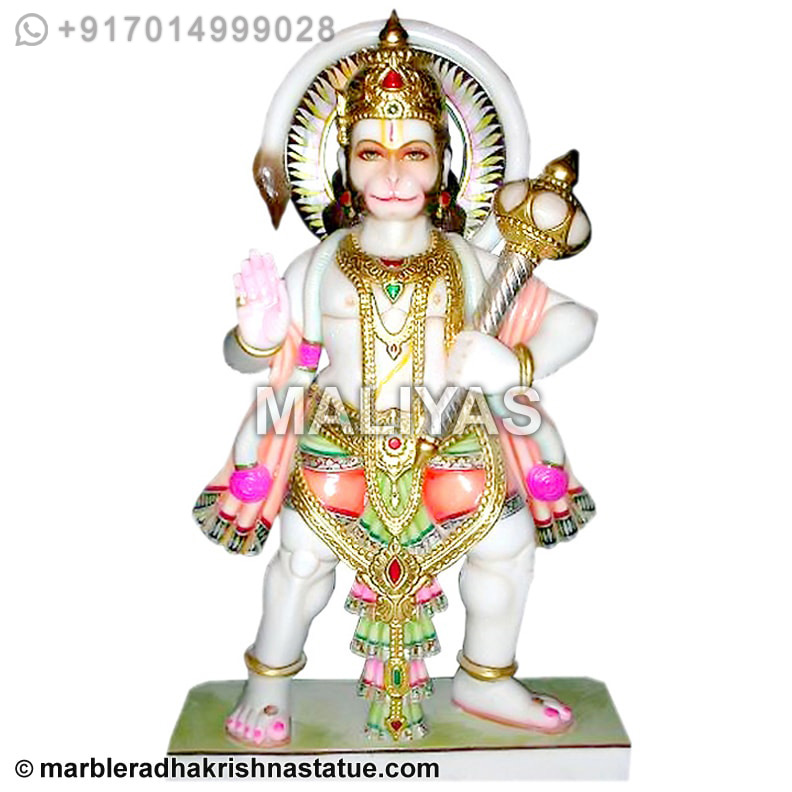 White Marble Hanuman God Statue