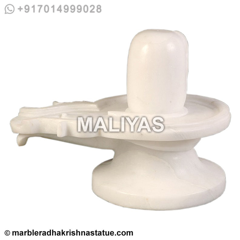 White Marble Shivling Murti