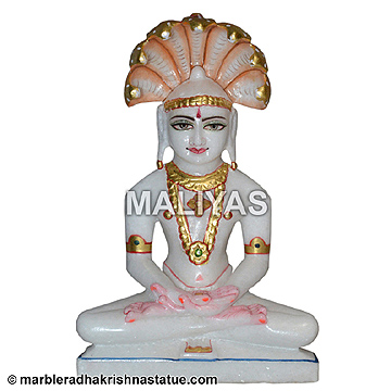 White Marble Parasnath Statue