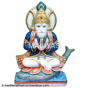 Beautiful Marble Jhulelal Murti