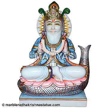 White Marble Jhulelal Staue