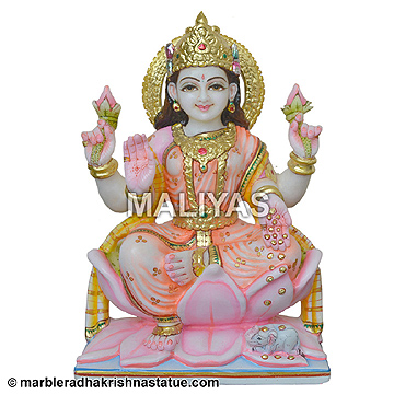 Colored Marble Lakshmi Maa Statue