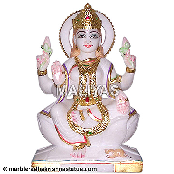 White Marble Lakshmi Maa Statue