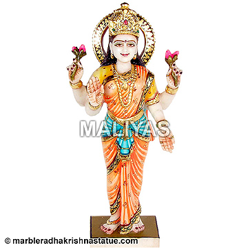 Marble Standing Lakshmi Statue