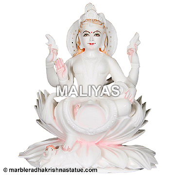 White Marble Laxmi Statue