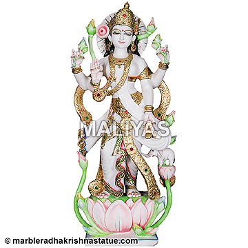 Standing Marble God Laxmi Murti