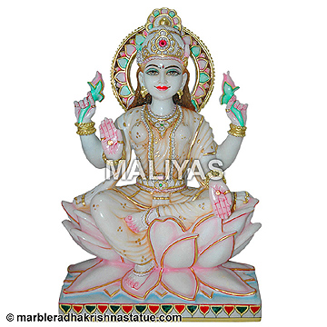 White Marble Laxmi Statues