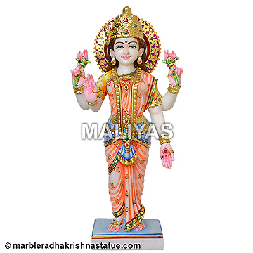 Makrana Marble Lakshmi Ji Statue