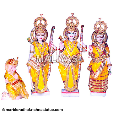 Marble Ram Darbar Statue with Das Hanuman