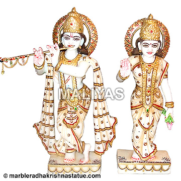 Beautiful Marble Radha Krishna Moorti