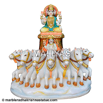 Marble Surya Dev Murti
