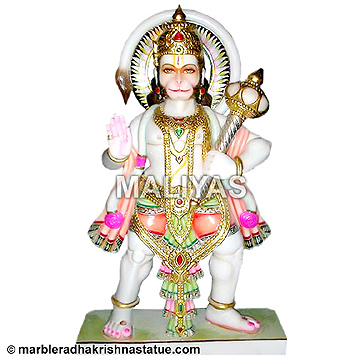 White Marble Hanuman God Statue