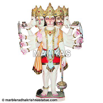 Marble Panchmukhi Hanuman Statue