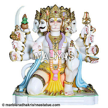 Panchmukhi Hanuman Marble Statue