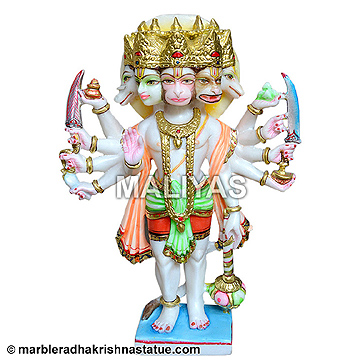 Panchmukhi Hanuman Marble Murti