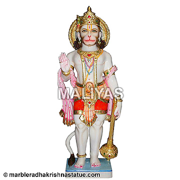 Marble Standing Hanuman Statue